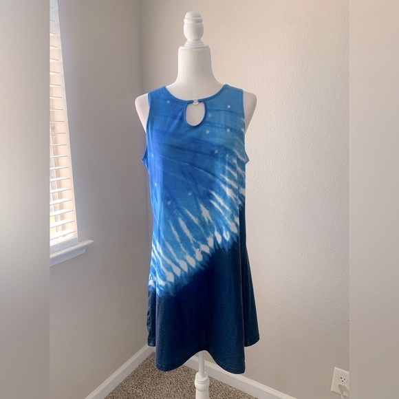 Dresses & Skirts - Stylish Blue Tie-Dye Mini Dress